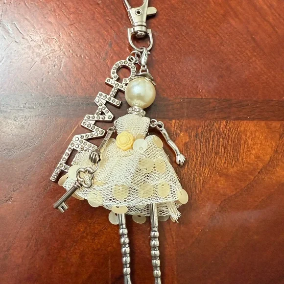 New upcycled Chanel Chic Doll Keychain/ bag charm